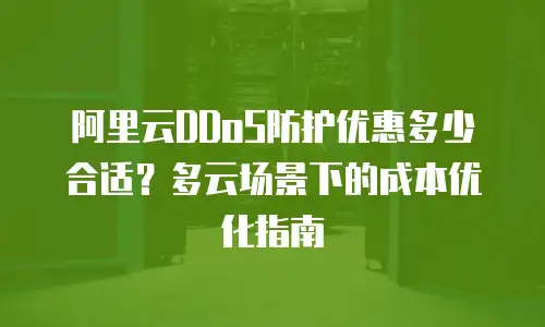阿里云DDoS防护优惠多少合适？多云场景下的成本优化指南
