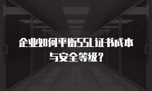 企业如何平衡SSL证书成本与安全等级？