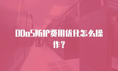 DDoS防护费用优化怎么操作？