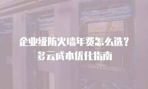 企业级防火墙年费怎么选？多云成本优化指南