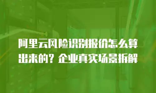 阿里云风险识别报价怎么算出来的？企业真实场景拆解
