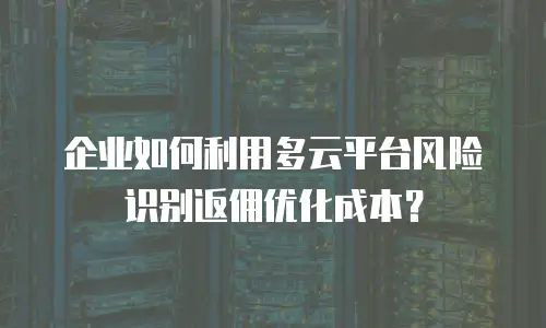企业如何利用多云平台风险识别返佣优化成本？