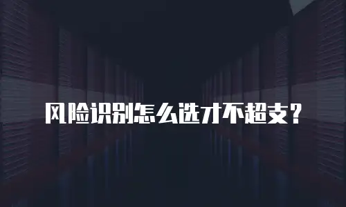 风险识别怎么选才不超支？