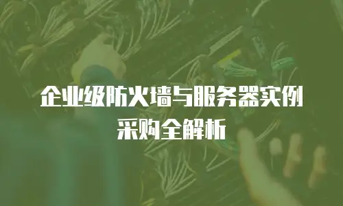 企业级防火墙与服务器实例采购全解析