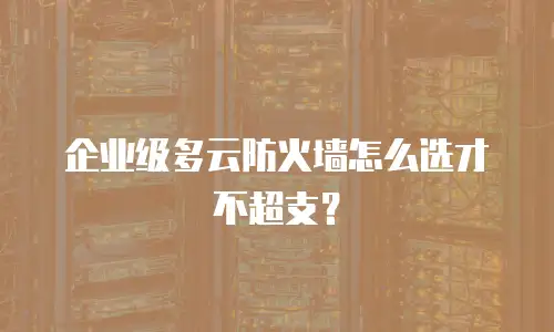企业级多云防火墙怎么选才不超支？