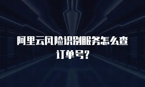 阿里云风险识别服务怎么查订单号？