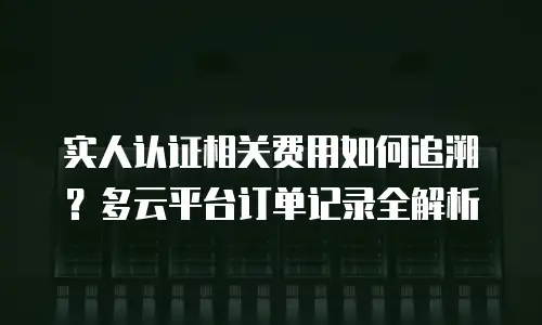 实人认证相关费用如何追溯？多云平台订单记录全解析
