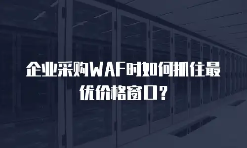 企业采购WAF时如何抓住最优价格窗口？