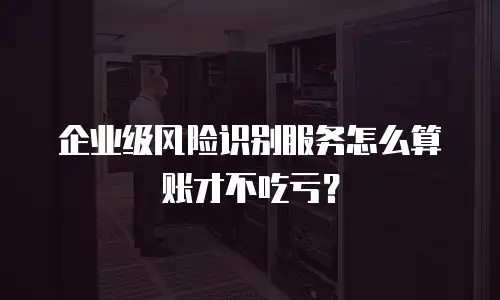 企业级风险识别服务怎么算账才不吃亏？