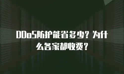 DDoS防护能省多少？为什么各家都收费？