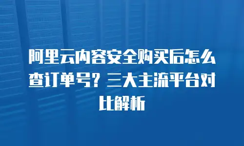 阿里云内容安全购买后怎么查订单号？三大主流平台对比解析
