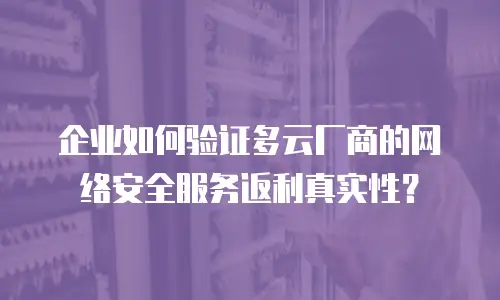 企业如何验证多云厂商的网络安全服务返利真实性？