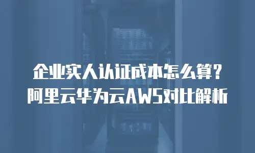 企业实人认证成本怎么算？阿里云华为云AWS对比解析