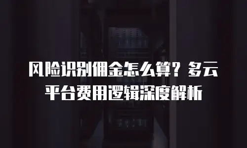 风险识别佣金怎么算？多云平台费用逻辑深度解析