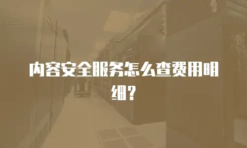 内容安全服务怎么查费用明细？
