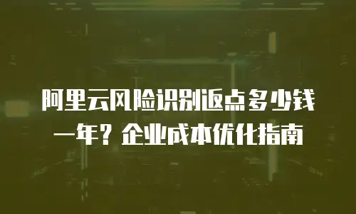 阿里云风险识别返点多少钱一年？企业成本优化指南