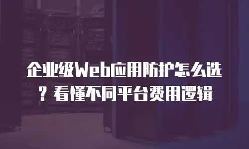 企业级Web应用防护怎么选？看懂不同平台费用逻辑