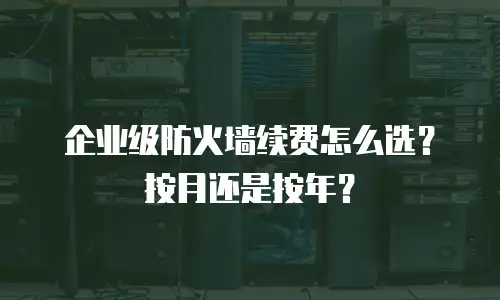 企业级防火墙续费怎么选？按月还是按年？