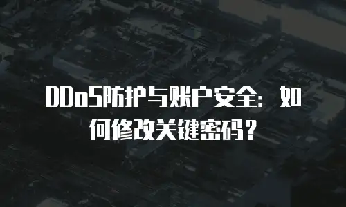 DDoS防护与账户安全：如何修改关键密码？