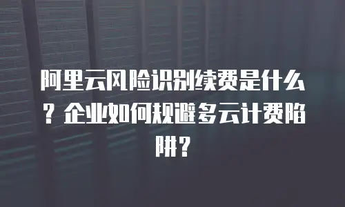 阿里云风险识别续费是什么？企业如何规避多云计费陷阱？