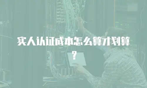 实人认证成本怎么算才划算？