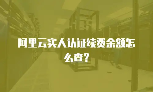 阿里云实人认证续费余额怎么查？