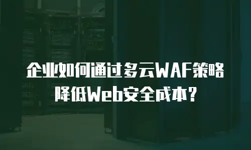 企业如何通过多云WAF策略降低Web安全成本？
