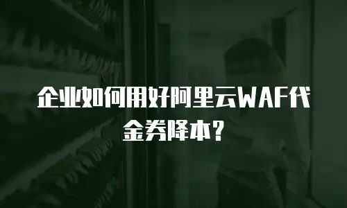 企业如何用好阿里云WAF代金券降本？