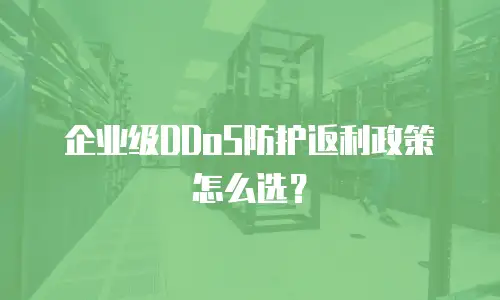 企业级DDoS防护返利政策怎么选？