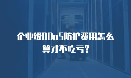 企业级DDoS防护费用怎么算才不吃亏？
