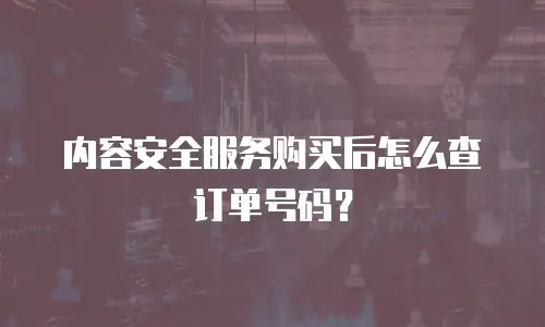 内容安全服务购买后怎么查订单号码？