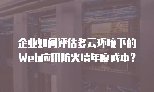 企业如何评估多云环境下的Web应用防火墙年度成本？