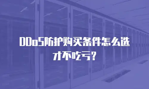 DDoS防护购买条件怎么选才不吃亏？