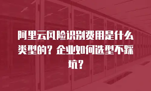 阿里云风险识别费用是什么类型的？企业如何选型不踩坑？