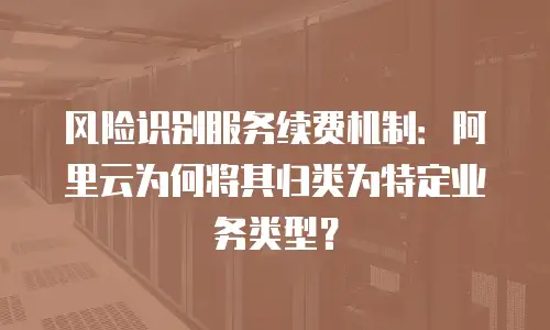 风险识别服务续费机制：阿里云为何将其归类为特定业务类型？