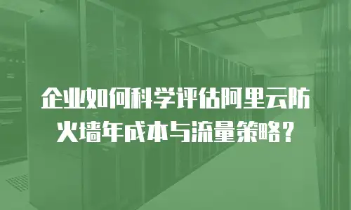 企业如何科学评估阿里云防火墙年成本与流量策略？