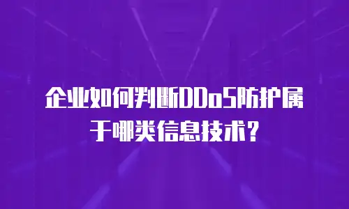 企业如何判断DDoS防护属于哪类信息技术？