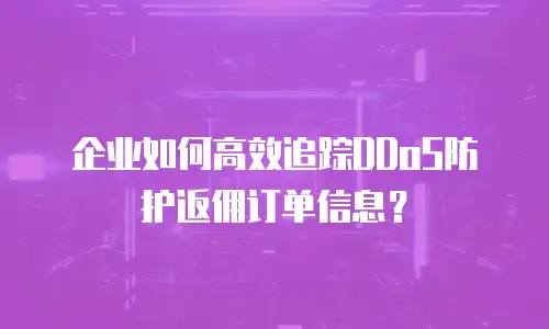 企业如何高效追踪DDoS防护返佣订单信息？
