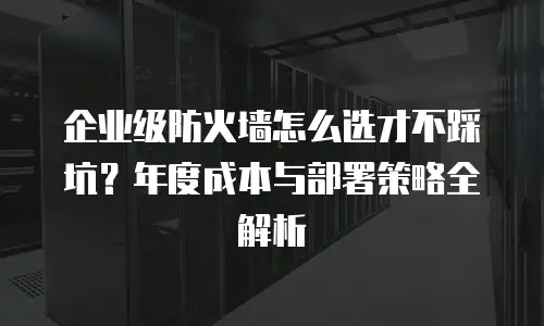 企业级防火墙怎么选才不踩坑？年度成本与部署策略全解析