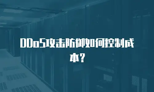 DDoS攻击防御如何控制成本？