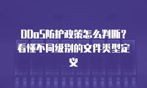 DDoS防护政策怎么判断？看懂不同级别的文件类型定义