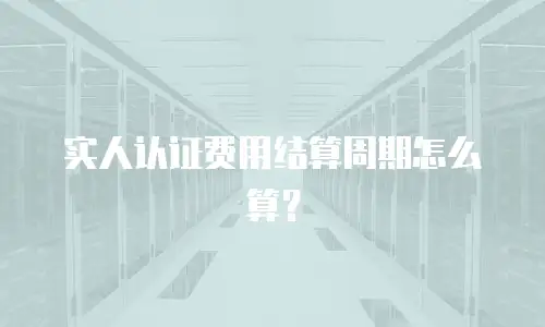 实人认证费用结算周期怎么算？