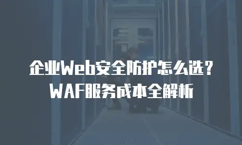 企业Web安全防护怎么选？WAF服务成本全解析