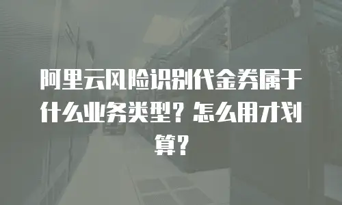 阿里云风险识别代金券属于什么业务类型？怎么用才划算？