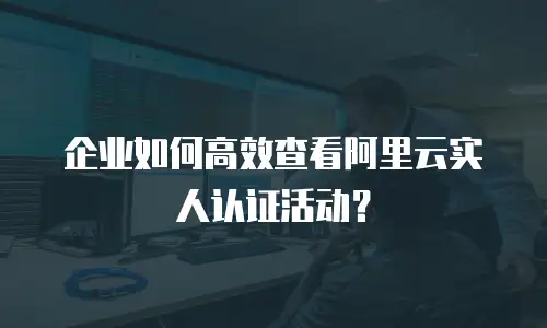 企业如何高效查看阿里云实人认证活动？