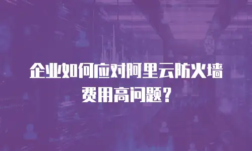 企业如何应对阿里云防火墙费用高问题？