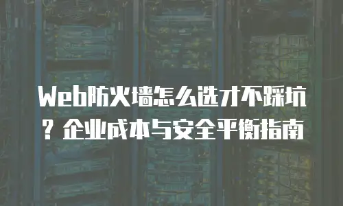 Web防火墙怎么选才不踩坑？企业成本与安全平衡指南