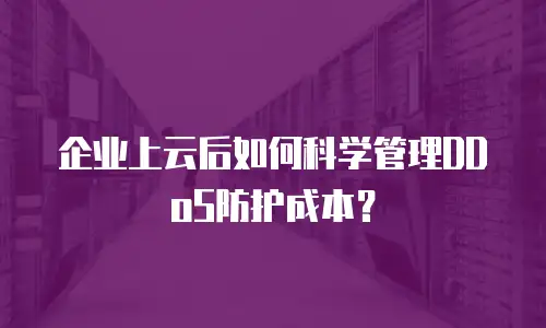 企业上云后如何科学管理DDoS防护成本？