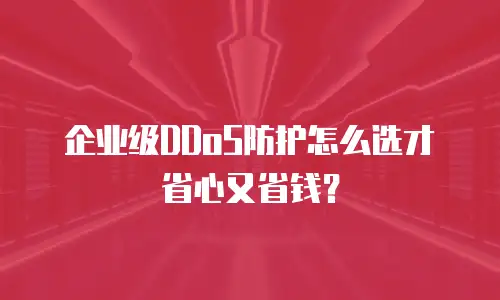企业级DDoS防护怎么选才省心又省钱？