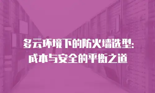 多云环境下的防火墙选型：成本与安全的平衡之道